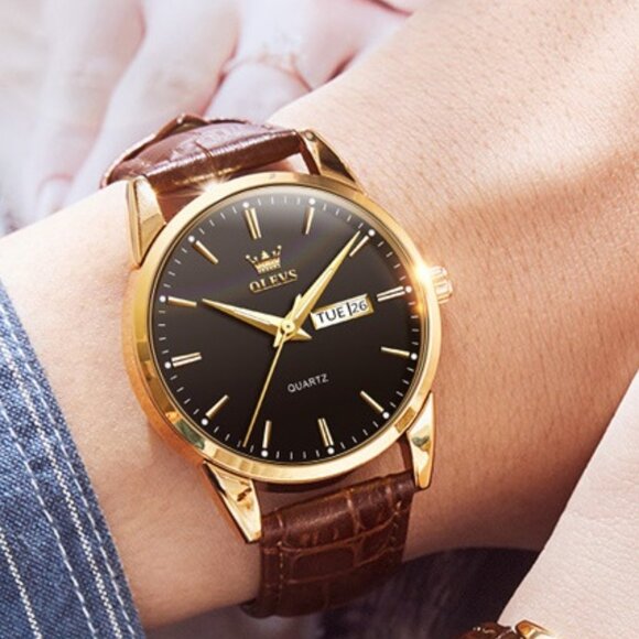 8-5 Men's Watches Leather Band White Case Waterproof Luminous - Picture 3 of 5